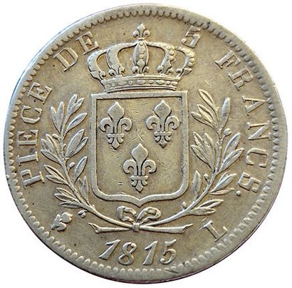 null Louis XVIII. 5 Francs aubuste dressed 1815 L. Bayonne. Gad.591. TTB