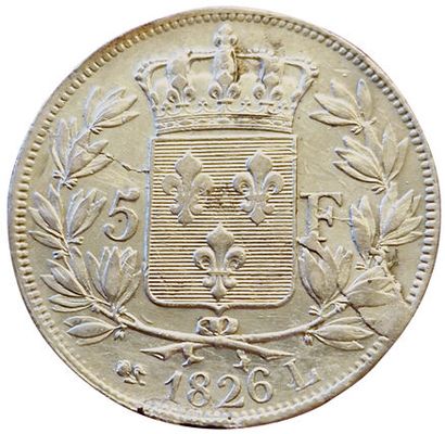null Charles X. 5 Francs 1826 L. Bayonne. Gad.643. TTB