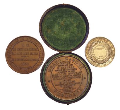 null Napoleon III. 3 medals: Silver medal Concours Agricole Régional, Bordeaux, 1860...