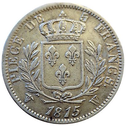 null Louis XVIII. 5 Francs au buste habillé 1815 W. Lille. Gad.591. 114131 ex. T...