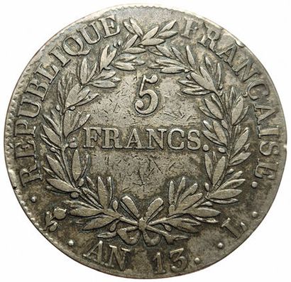 null 1st Empire. 5 Francs An 13L. Bayonne. Gad.580. TB+.