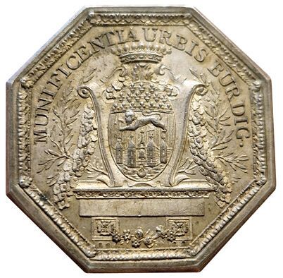 null Louis XVI. Silver token. Municipality. Bordeaux. N.D. Carde 229. Rare. SUP