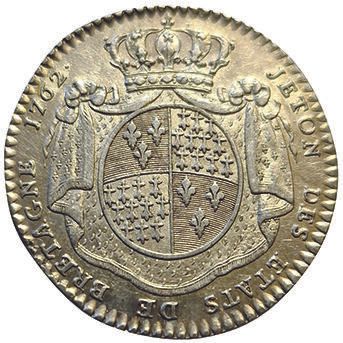 null Louis XV. States of Brittany. 1762. Silver token. Dan.112 . qSUP/SUP