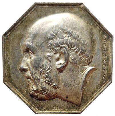 null Silver token. Society of Medicine of Bordeaux. 1853. F.A 604 (Main). SUP to...