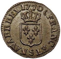 null Louis XV. Liard with the old head. 1770 S. Reims. 3,10grs. Gad.272. SUP