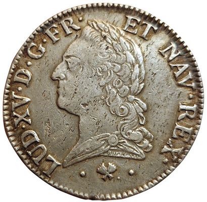 null Louis XV. Ecu with the old head. 1772 L. Bayonne. 29,27grs. Gad.323. TTB+