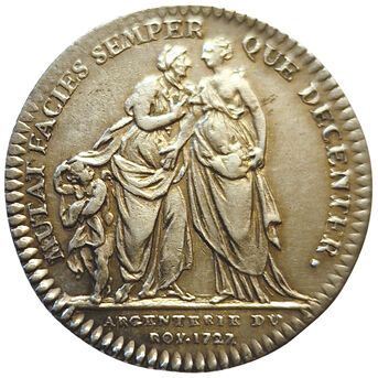 null Louis XV. Household of the King. Silverware of the King. 1727. Silver token....