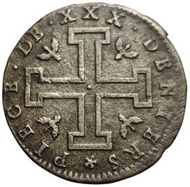 null Lorraine. Duchy. Leopold 1er. 1690/7-1729. Coin of XXX deniers. N.D. Nancy....
