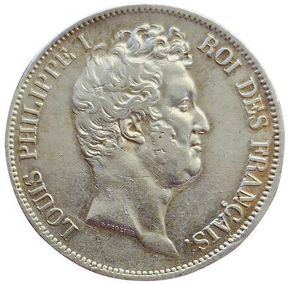 null Louis-Philippe. 5 Francs 1830 A. Paris. Tr. In relief. Gad.676a. TTB+