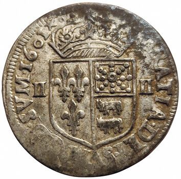 null Henry IV. Quarter of ecu of Bearn. 1601 Pau. 9,60grs. Gad.603 (R2). qTTB