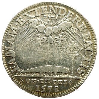 null Artillery. Armand de Gontault-Biron. 1578. Silver token. F.A 958. Rare. TTB
