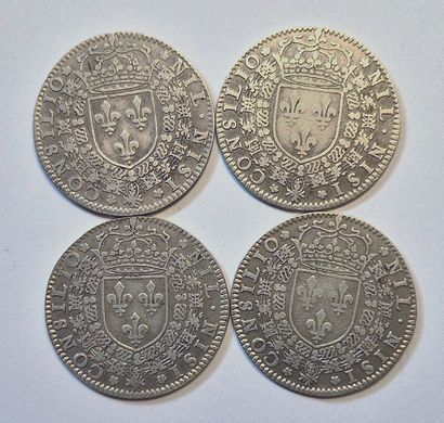 null Henri IV. 4 silver tokens. Council of the King 1601 (F.A 85). Rare ! VG and...