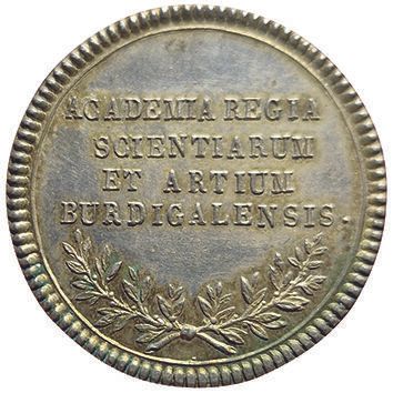 null Silver token. Society of Sciences and Arts. Bordeaux. Carde776 (Main). SPL