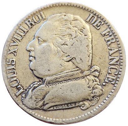 null Louis XVIII. 5 Francs with dressed bust 1815 Q. Perpignan. Gad.591. TB+.