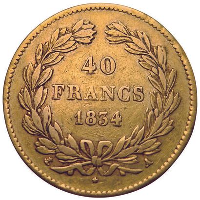 null France. Louis-Philippe. 40 Francs 1834 A. Gad.1106. qTTB

Par mesure de sécurité,...