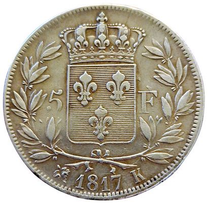 null Louis XVIII. 5 Francs 1817 K. Bordeaux. Gad.614. TTB