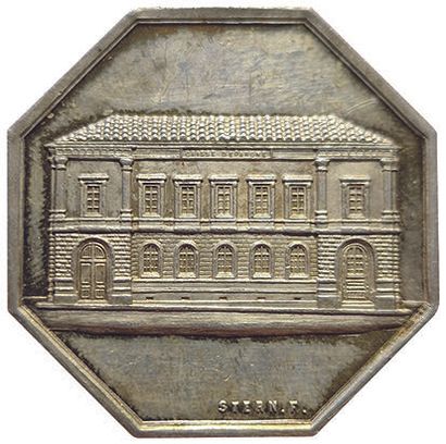null Silver token. Caisse d'Epargne de Bordeaux. Founded in 1819. Card 1239. SPL
