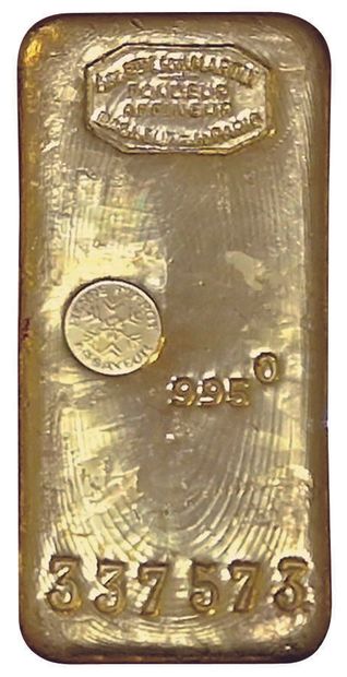 Gold ingot. 995grs. With its certificate...