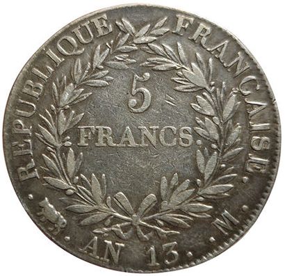 null 1er Empire. 5 Francs An 13 M. Toulouse. Gad.580. TB+