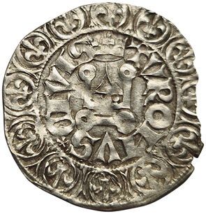 null Charles V. 1364-1380. Gros Tournois. 2,40grs. Dy.362A. Léger manque de métal...