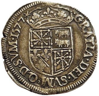 null Navarre-Béarn. Henri III of Navarre, II of Béarn and Marguerite of Valois. Teston....