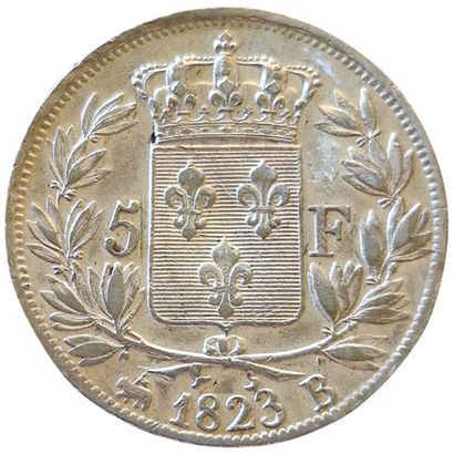 null Louis XVIII. 5 Francs 1823 B. Rouen. Gad.614. TTB+