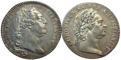 null Louis XV. 2 jetons argent : Extraordinaire des Guerres 1771 (F.A 882) et 1772...