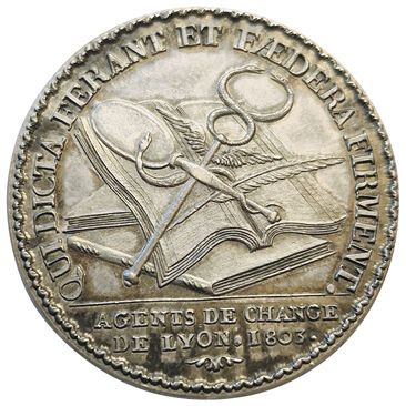 null Lyon. Stockbrokers. 1803. Silver token. F.A 10764. Thick blank (20,4grs). S...