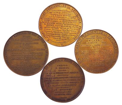null Lot of 4 bronze medals: Completion of the Quays of the Left Bank 1888 (SUP to...