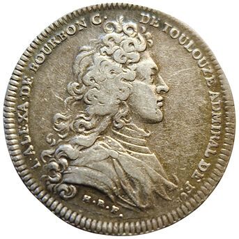 null Marine. Louis Alexandre de Bourbon. Amiral de France. 1732. Jeton argent. F.A...