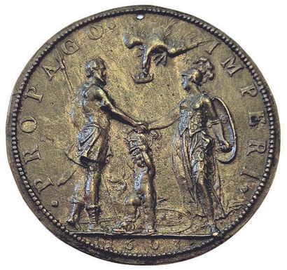 null Henri IV and Marie de Médicis. Medal in bronze. Old casting. By G.Dupré. R/...