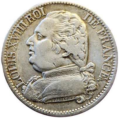 null Louis XVIII. 5 Francs au buste habillé 1814 I. Limoges. Gad.591. TTB