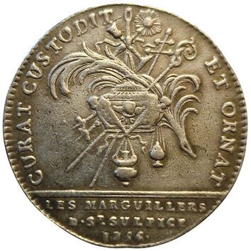 null Churches of Paris. Church of Saint-Sulpice. 1756. Silver token. F.A 4340 var....