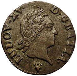 null Louis XV. Liard with the old head. 1770 S. Reims. 3,10grs. Gad.272. SUP
