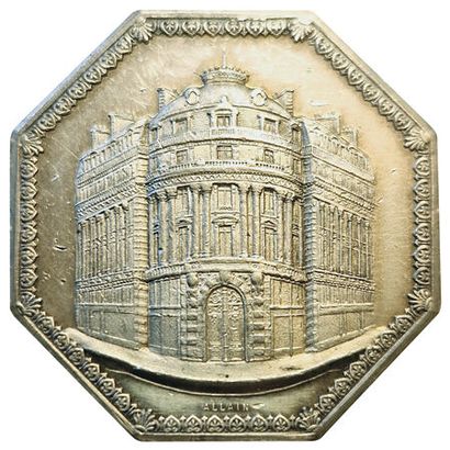 null Banques. Société de Dépôts de Paris. 1863. Corne. Jeton argent. SUP