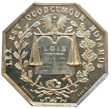null Silver token. Chamber of Notaries. Arrt. Of Bazas (33). N.D. Carde 1776. SUP...