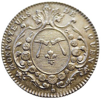 null Louis XV. Monnayeurs de Rouen. N.D. Jeton argent. F.A 6288. SUP