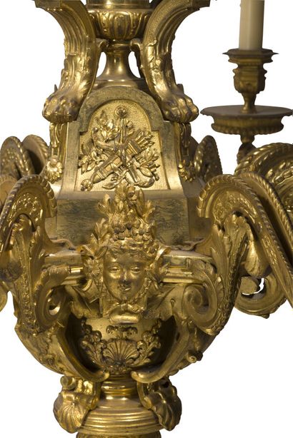 null LARGE CHANDELIER IN THE TASTE OF ANDRÉ CHARLES BOULLE
with eight lights, decorated...