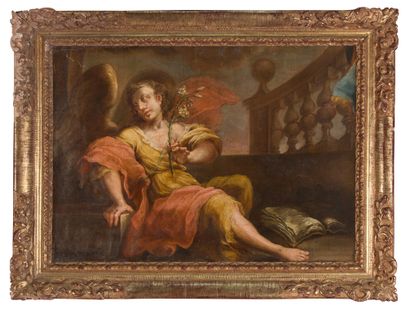 null Attribué à Juan de VALDES LEAL (1622-1690)
L' Ange Gabriel (?)
Toile marouflée...