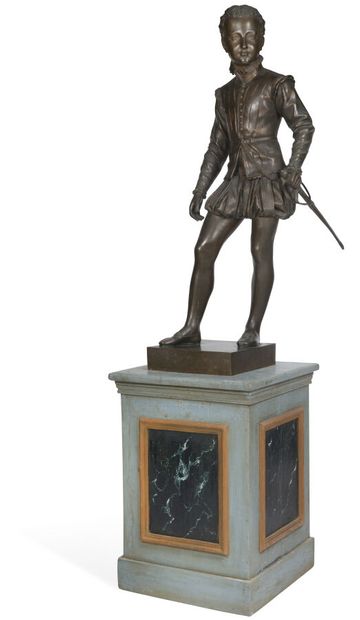 null LARGE FIGURE IN PATINATED BRONZE* REPRESENTING
representing Henri IV as a child...