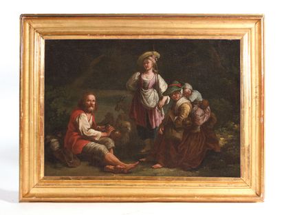 null Attributed to Antonio ROSSI (1700-1753)
The shepherd's family; The fruit and...