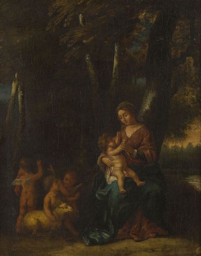 ÉCOLE FRANCAISE VERS 1680
La Vierge à l'enfant...