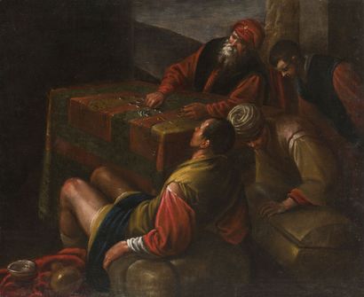 null Suiveur de BASSANO (Bassano del Grappa, 1557-Venise, 1622)
Le changeur
Toile.
60...