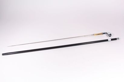 Modern French sword cane, the shaft in black...