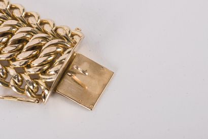 null Bracelet souple en or jaune 750 millièmes maille américaine, fermoir à cliquet...