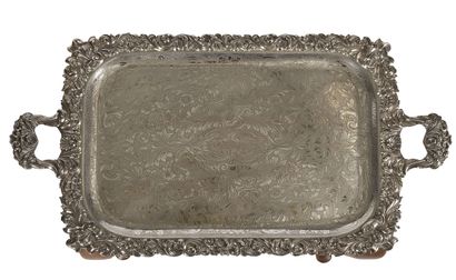 Important rectangular tray with two handles...