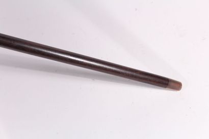 null Asian cane, the shaft in exotic wood of two tones, knob milord in carved bone...