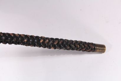 null Cane, the metal shaft covered with a braid of old copper wire, ball knob, Length...