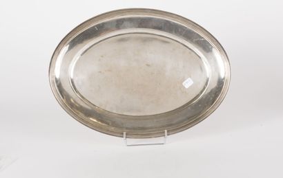 null Oval dish in silver 950 thousandths Paris 1809-1819, the turn of the wing with...