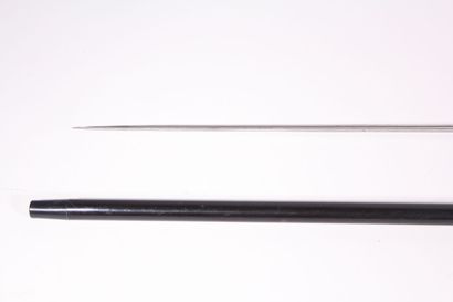 null Modern French sword cane, the shaft in black wood, the curved ovoid handle in...